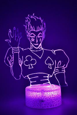 Lampe 3d personnalisée à led - Hunter x Hunter Hisoka  | Veilleuse Enfant, Décoration Chambre, Cadeau manga Anniversaire et Noël