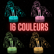 Lampe de chevet LED 3D - Chanteur Johnny Halliday  | Veilleuse, Décoration Chambre, Cadeau Personnalisé Anniversaire et Noël