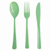 Mnagre couvert jetable plastique vert anis 30 pices