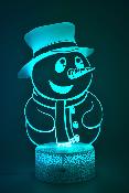 Lampe de chevet LED 3D - Bonhomme de neige  | Veilleuse Enfant, Dcoration Chambre, Cadeau Personnalis Anniversaire et Nol
