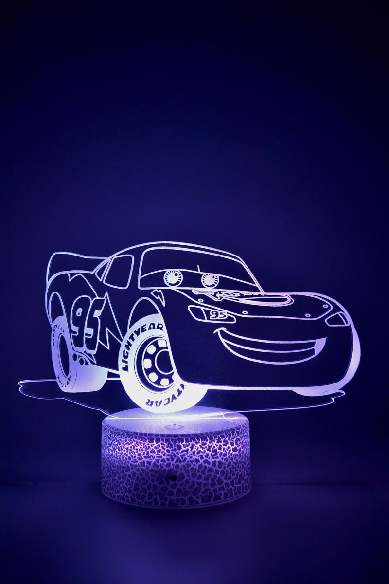 Lampe led avec voiture de course, prénom personnalisé, lumière de