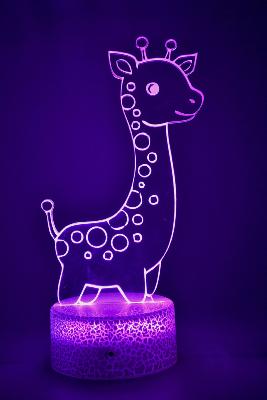 Lampe de chevet LED 3D - Animal Girafe | Veilleuse Enfant, Décoration Chambre, Cadeau Personnalisé Anniversaire et Noël