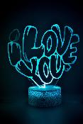 Lampe 3d personnalisée à led - I love you | Veilleuse St Valentin, Décoration Chambre, Cadeau Personnalisé Anniversaire et Noël