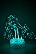 Lampe de chevet LED 3D - Chanteur Johnny Halliday  | Veilleuse, Décoration Chambre, Cadeau Personnalisé Anniversaire et Noël