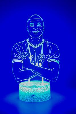 Lampe 3d personnalisée à led - Footballeur Mbappe