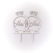 Cake topper alliances en bois