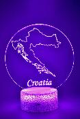 Lampe 3d personnalise  led - Pays Croatie | Veilleuse, Dcoration Maison, Cadeau Personnalis Anniversaire et Nol