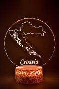 Lampe 3d personnalisée à led - Pays Croatie
