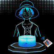 Lampe 3d personnalis�e � led - Manga One Pi�ce Luffy | Veilleuse Enfant, D�coration Chambre, Cadeau manga Anniversaire et No�l