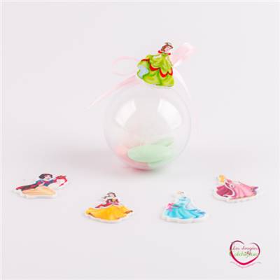 Contenant à dragées Disney princesse sur boule transparente