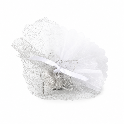 Ballotin dragée décoration étoile en métal sur tulle - Baptême, Anniversaire, Mariage et Communion