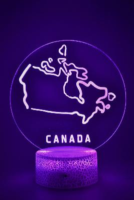 Lampe 3d personnalisée à led - Pays Canada