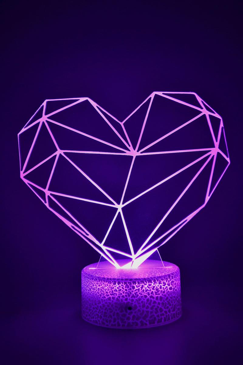 lampe personnalisée 3d en forme de cœur