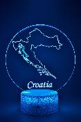 Lampe 3d personnalisée à led - Pays Croatie
