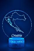 Lampe 3d personnalisée à led - Pays Croatie | Veilleuse, Décoration Maison, Cadeau Personnalisé Anniversaire et Noël