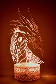 Lampe de chevet LED 3D - Animal Dragon | Veilleuse Enfant Magique, Dcoration Chambre, Cadeau Personnalis Anniversaire et Nol