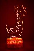 Lampe de chevet LED 3D - Animal Girafe | Veilleuse Enfant, Décoration Chambre, Cadeau Personnalisé Anniversaire et Noël