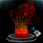 Lampe 3d personnalisée à led - Spider Man | Veilleuse Enfant, Décoration Chambre, Cadeau Personnalisé Anniversaire et Noël