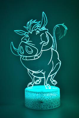 Lampe 3d personnalisée à led - Disney Pumba | Veilleuse Enfant Magique, Décoration Chambre, Cadeau Personnalisé