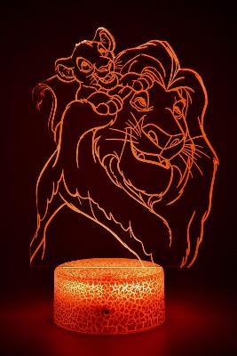 Lampe 3d personnalisée à led - Disney Roi Lion 1 | Veilleuse Enfant Magique, Décoration Chambre, Cadeau Personnalisé