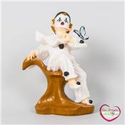 Figurine pierrot avec papillon seul