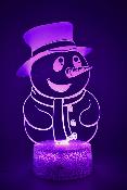 Lampe de chevet LED 3D - Bonhomme de neige  | Veilleuse Enfant, Décoration Chambre, Cadeau Personnalisé Anniversaire et Noël