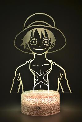 Lampe 3d personnalisée à led - Manga One Pièce Luffy | Veilleuse Enfant, Décoration Chambre, Cadeau manga Anniversaire et Noël