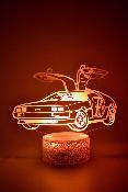 Lampe 3d personnalisée à led - Voiture retour vers le futur Delorean| Veilleuse Enfant, Décoration Chambre, Cadeau Personnalisé Anniversaire et Noël
