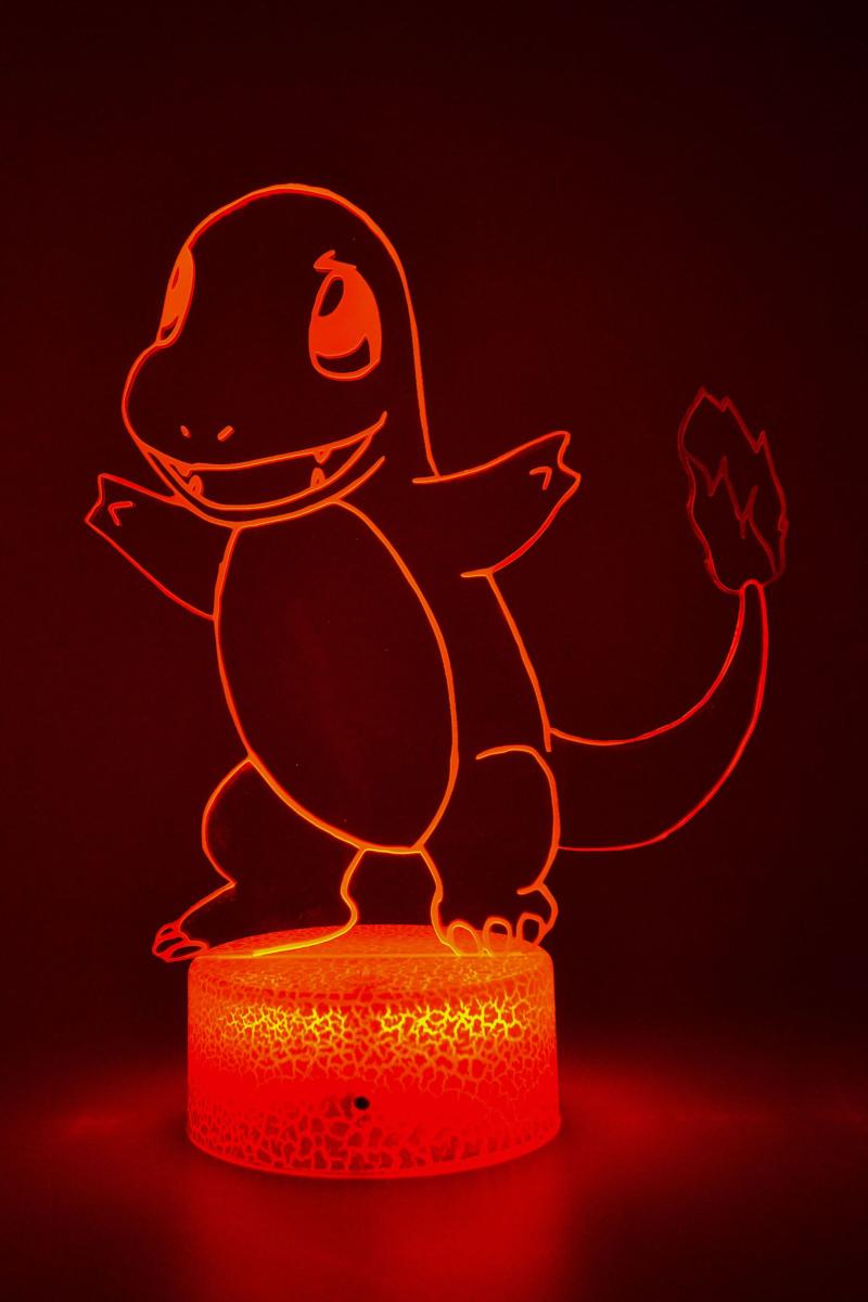 lampe de chevet illusion 3D Pokémon Salamèche