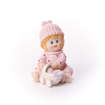 Bebe bonnet avec berceau rose 10 cm seul