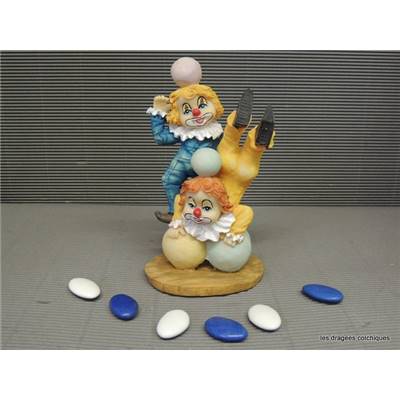 Figurine clown double balle 15 cm seul