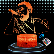 Lampe 3d personnalisée à led - Rappeur Damso  | Veilleuse Rappeur, Décoration Chambre Fan, Cadeau Original