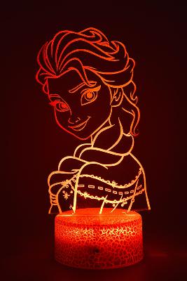 Lampe 3d personnalisée à led - Disney Reine des neiges | Veilleuse Enfant, Décoration Chambre, Cadeau Personnalisé Anniversaire et Noël