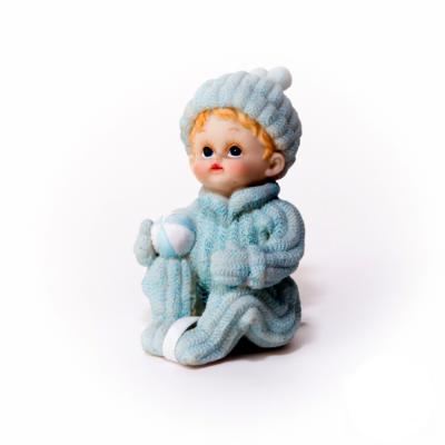 Figurine bebe bleu bonnet ballon 11 cm seul