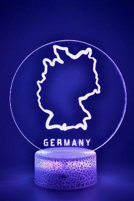 Lampe 3d personnalisée à led - Pays Allemagne | Veilleuse Enfant, Décoration Chambre, Cadeau Personnalisé Anniversaire et Noël