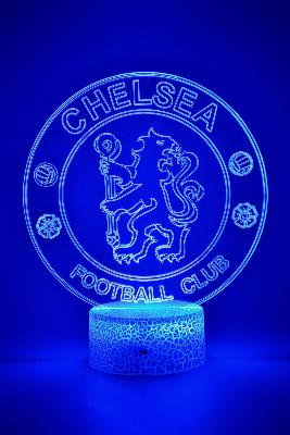 Lampe 3d personnalisée à led - Football Chelsea | Veilleuse Enfant, Décoration Chambre, Cadeau Personnalisé Anniversaire et Noël