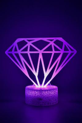 Lampe de chevet LED 3D - Diamant  | Veilleuse, Décoration chambre, Cadeau Personnalisé Anniversaire et Noël