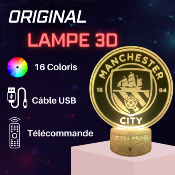 Lampe 3d personnalisée à led - Football Manchester City | Veilleuse, Décoration Maison, Cadeau Personnalisé Anniversaire et Noël