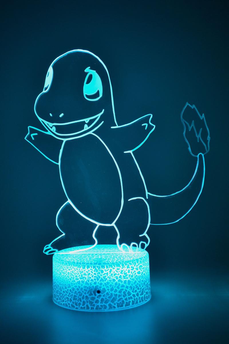 lampe de chevet illusion 3D Pokémon Salamèche