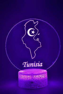 Lampe 3d personnalisée à led - Pays Tunisie | Veilleuse, Décoration Maison, Cadeau Personnalisé Anniversaire et Noël