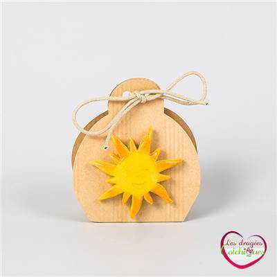 Emballage carton kraft pour dragée deco soleil