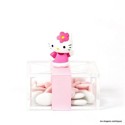 Figurine helllo kitty 5 cm sur boite coffret plexiglas
