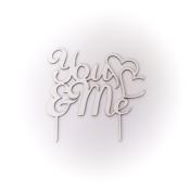 Cake topper mariage "you and me" en bois