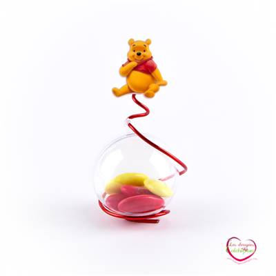 Emballage avec dragées déco Winnie sur boule transparente