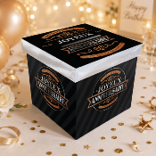Urne Joyeux Anniversaire originale noir et or – Boîte à cartes 20 x 20 cm