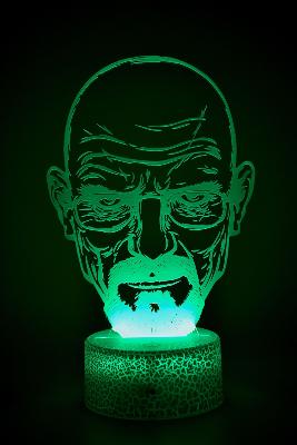 Lampe de chevet LED 3D - Breaking Bad Heisenberg  | Veilleuse, Décoration Chambre, Cadeau Personnalisé Anniversaire et Noël