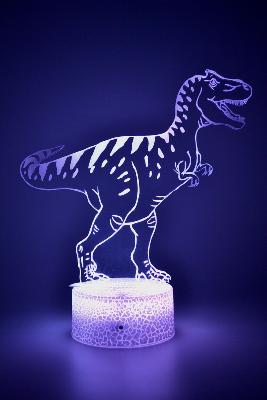 Lampe de chevet LED 3D - Animal Dinosaure  | Veilleuse Enfant, Décoration Chambre, Cadeau Personnalisé Anniversaire et Noël