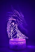 Lampe de chevet LED 3D - Animal Dragon | Veilleuse Enfant Magique, Décoration Chambre, Cadeau Personnalisé Anniversaire et Noël
