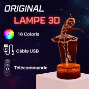 Lampe de chevet LED 3D - Danseuse ballerine  | Veilleuse Enfant, Décoration Chambre, Cadeau Personnalisé Anniversaire et Noël