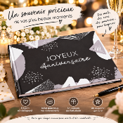 Livre d’Or Anniversaire Joyeux Anniversaire – Noir et Argent Party 21,5 x 16 cm
